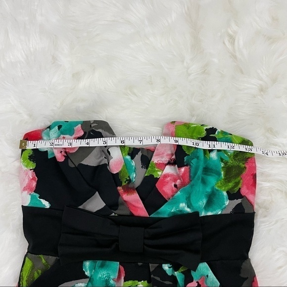 Speechless Abstract Floral Print Strapless Dress, Size 5 - Picture 6 of 10